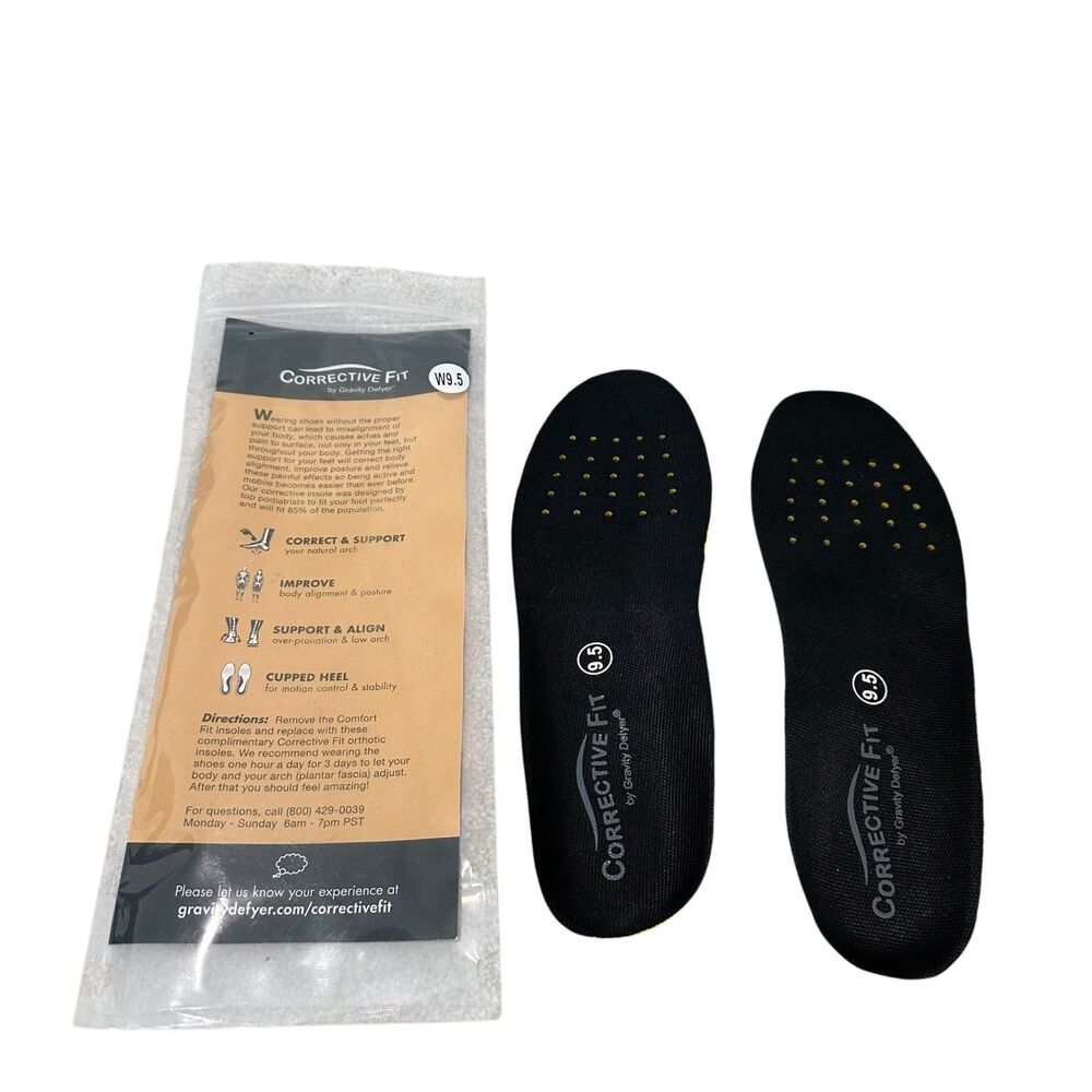 CORRECTIVE FIT by Gravity Defyer Orthotic Insoles Women's Size 9.5